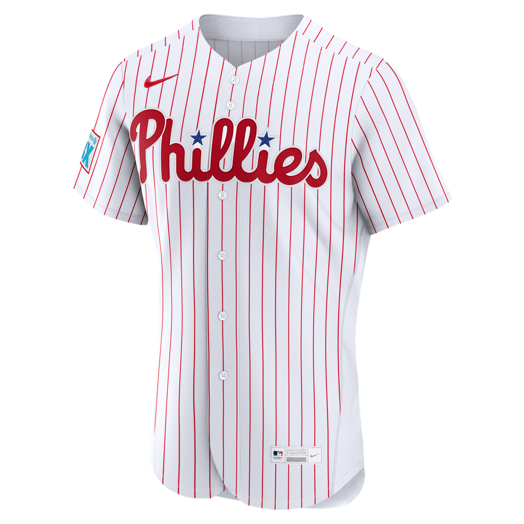 Philadelphia Phillies Bryce Harper Nike Home Authentic Sponsor Patch Jersey - White