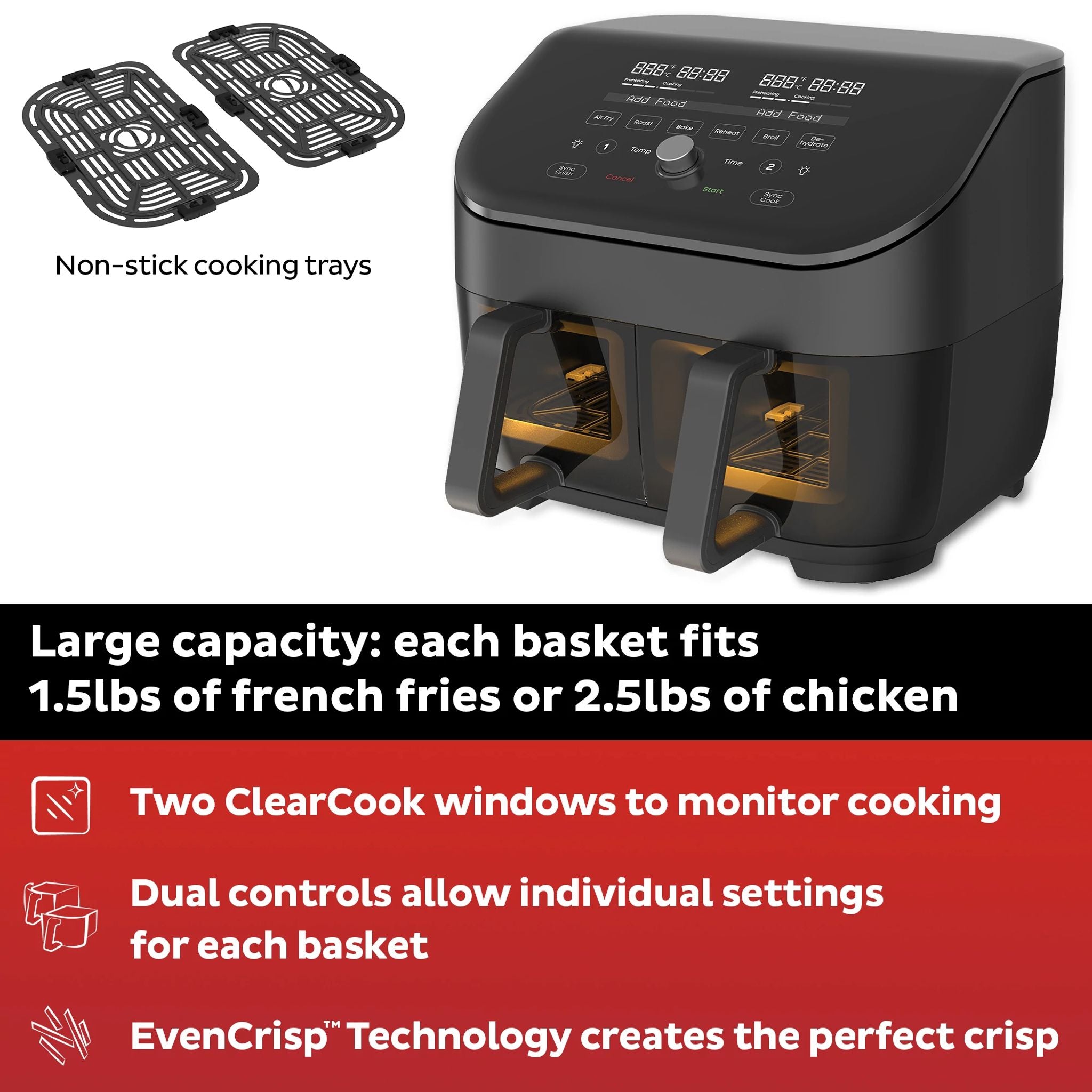Instant Pot® Vortex® Plus Dual Black 8QT Air Fryer with ClearCook