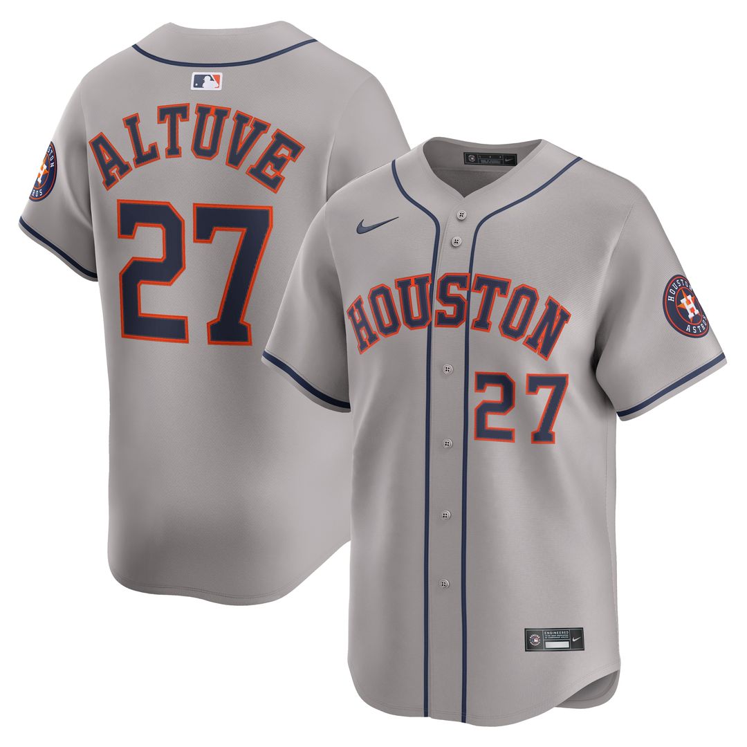 Houston Astros Jose Altuve Nike Road Limited Player Jersey - Gray